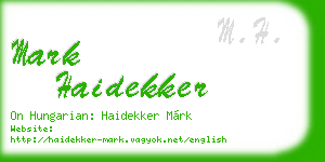 mark haidekker business card